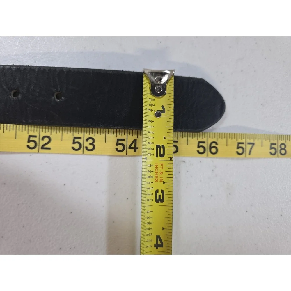 Duluth Trading Co Mens Size 48 Black Leather Belt USA Made Heavy Duty Workwear
